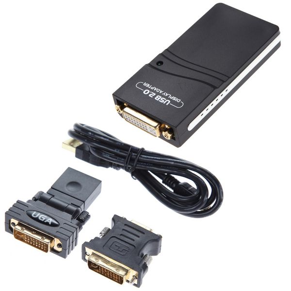Конвертер USB 2.0 to HDMI/ VGA/DVI, Black, Box YT-C-USB2.0/HDMI/ VGA/DVI фото