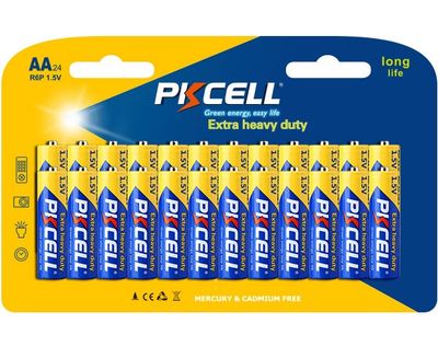 Батарейка солевая PKCELL 1.5V AA/R6, 24 штуки в блистере цена за блистер, Q12 PC/R6-24B фото