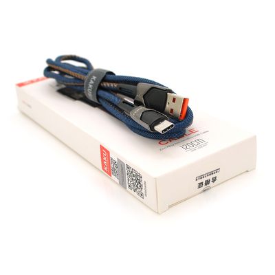 Кабель iKAKU KSC-192 GEDIAO zinc alloy charging data cable series for Type-C, Blue, длина 1,2м, 3,2А, BOX KSC-192-TC фото