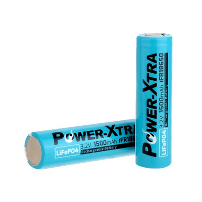 Літій-залізо-фосфатний акумулятор LiFePO4 Power-Xtra IFR18650 1500mah 3.2V, BLUE PX-IFR18650 фото