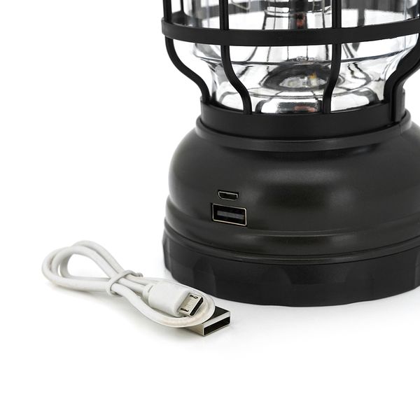 Лампа-ліхтар SW-1933T, 3LED, диммер, корпус-пластик, ударостійкий, USB кабель + Solar, акум 18650, Black, BOX SW-1933T фото