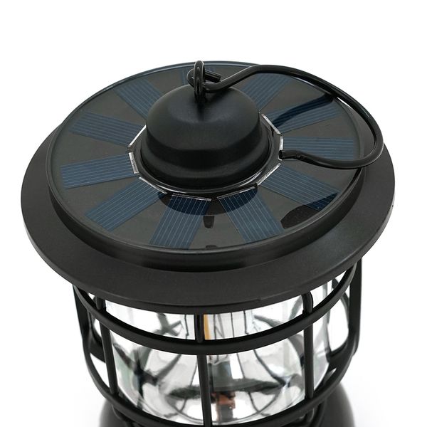 Лампа-фонарь SW-1933T, 3LED, диммер, корпус- пластик, ударостойкий, USB кабель+Solar, аккум 18650, Black, BOX SW-1933T фото