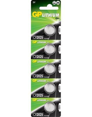 Батарейка літієва GP CR2025-8C5, 5 шт в блістері (упак.100 штук) ціна за блістер CR2025-8C5 фото