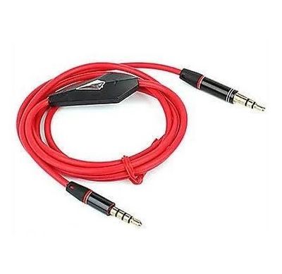 Кабель AUX з мікрофоном Audio DC3.5 тато-тато 1.0м, CCA Stereo Jack, (круглий) Red cable, Box ZDL-AUXcM/1.0m фото