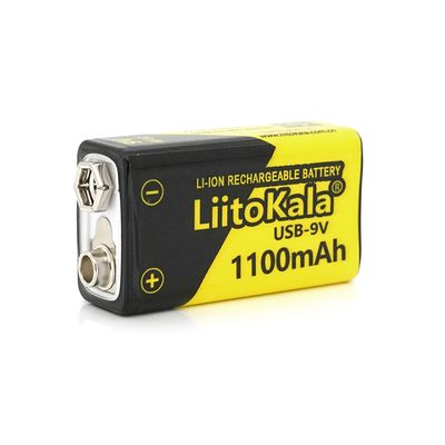 Акумулятор LiitoKala 9V/1100mAh, крона, USB вихід, NiMH Rechargeable Battery, 1 штука в блістері ціна за блістер LiitoKala 9V/1100 фото