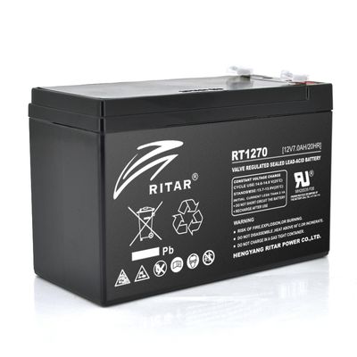 Акумуляторна батарея AGM RITAR RT1270B, Black Case, 12V 7.0Ah ( 151 х 65 х 94 (100) ) Q8 RT1270B фото