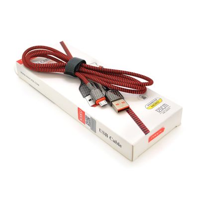 Кабель iKAKU KSC-188 DIANYA zinc alloy charging data cable series for micro, Red, довжина 1,2м, 3,2А, BOX KSC-188-M фото