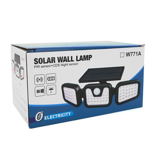 Вуличний ліхтар POWERMASTER MX-W771B, 70 SMD LED, заряд від Solar панель, датчик руху/освітлення, BOX MX-W771B фото