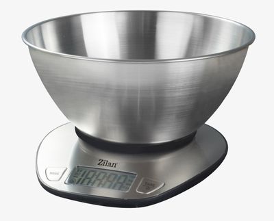 Електронні металеві кухонні ваги з чашею Zilan ZLN2960, silver ZLN2960 фото
