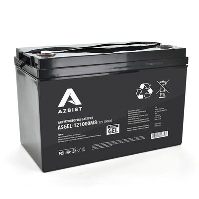 Аккумулятор AZBIST Super GEL ASGEL-121000M8, Black Case, 12V 100.0Ah ( 329 x 172 x 215 ) Q1/36 ASGEL-121000M8 фото
