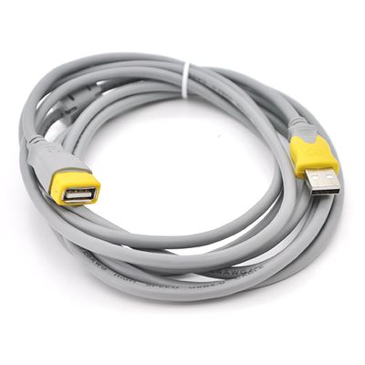 Подовжувач USB 2.0 V-Link AM / AF, 1.5m, 1 ферит, Grey / Yellow, Q250 YT-AM/AF-1.5GY фото