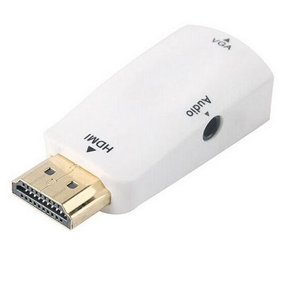 Конвертер-адаптер HDMI (тато) на VGA (мама), White, CristalBox YT-CA-HDMI(M)/VGA(F) фото