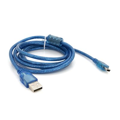 Кабель USB 2.0 RITAR (AM / Mini 5 pin) 1,5м, синій прозорий, Q200 YT-C/AM-1.5MnBl фото