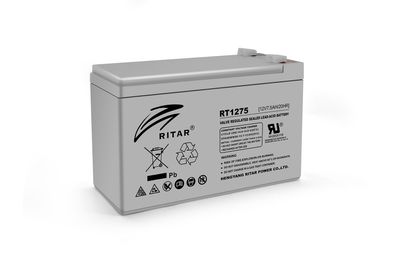 Акумуляторна батарея AGM RITAR RT1275, Gray Case, 12V 7.5Ah ( 151 х 65 х 94 (100) ) Q10 RT1275 фото