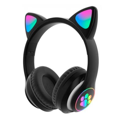 Бездротові навушники Bluetooth Cat Ear YR-28M Led, Black YR-28MBk фото