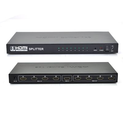 Активный HDMI сплитер 1=>8 порта, 4K, 2K, 3D, 1080Р, 1,4 версия, DC5V/2A Q50, Box YT-S-HDMI1=>8 фото