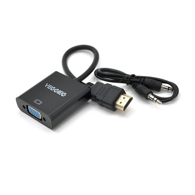 Конвертер VEGGIEG H-V2B HDMI (тато) на VGA (мама)+ Audio, 25cm, Black, Пакет YT-C-H-V2B фото