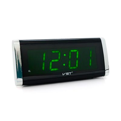 Електронний годинник VST-730, будильник, живлення від кабелю 220V, Light Green Light VST-730LG фото