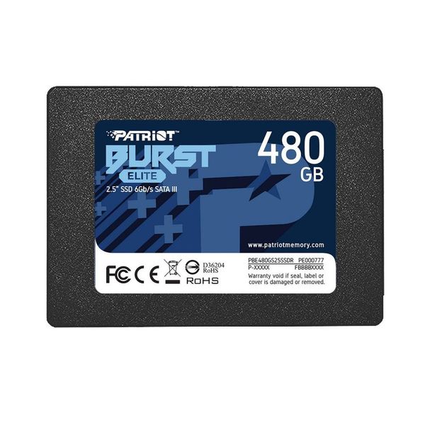 SSD Диск Patriot Burst Elite 480GB 2.5&amp;quot; 7mm SATAIII TLC 3D ЦУ-00041979 фото