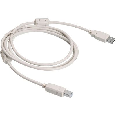 Кабель USB 2.0 AM/BM 1 ferite, пакет, довжина 1,8 м., білий YT-AM/BM-1.8W фото