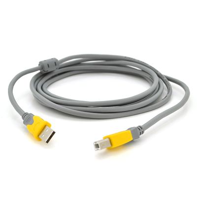 Кабель USB 2.0 V-Link AM/BM, 1.5m, 1 феррит, Grey/Yellow, Q250 YT-AM/BM-1.5GY фото