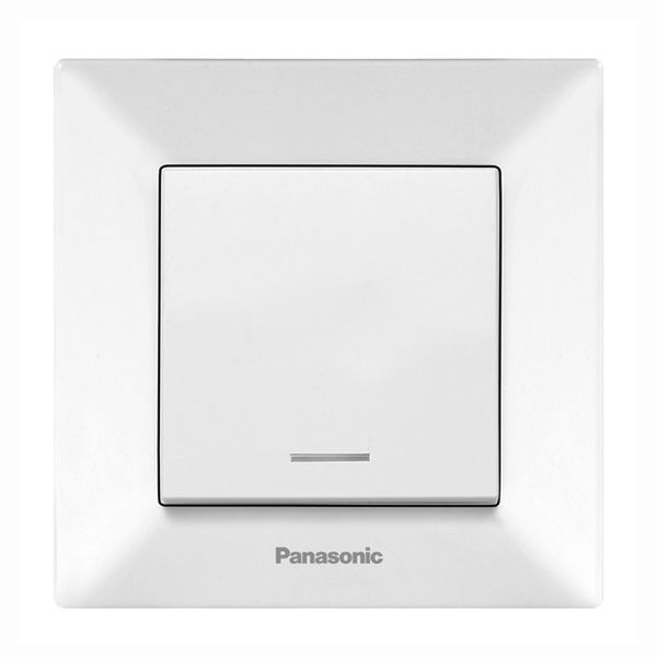 Вимикач Panasonic Arkedia Slim одноклавішний з підсвіткою, білий WNTC00022WH-UA фото