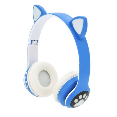Бездротові навушники Bluetooth Cat Ear YR-28 Led, Blue YR-28Be фото