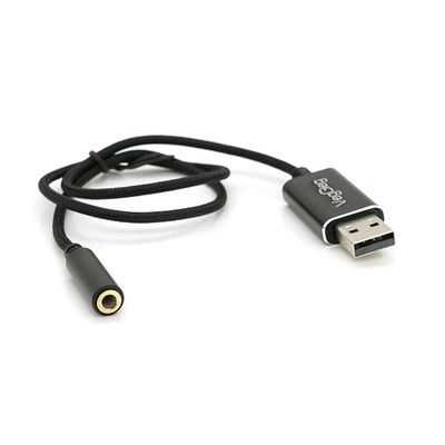 Перехідник для навушників VegGieg V-K201 USB2.0(M)-Jack3.5(F), Black, Box V-K201 фото