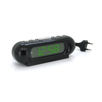 Електронний годинник VST-716, будильник, живлення від кабелю 220V, Green Light VST-716/G фото