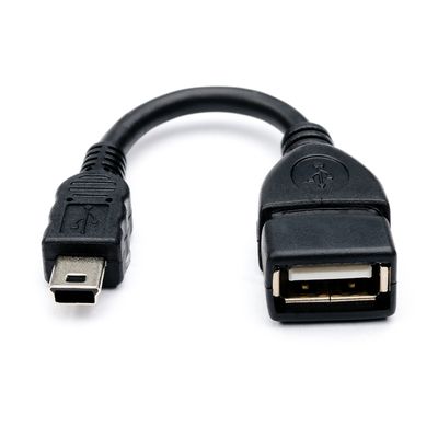 Кабель USB 2.0 AF/Mini-B OTG, 0,1m, чорний YT-C/AF-0.1MnB фото