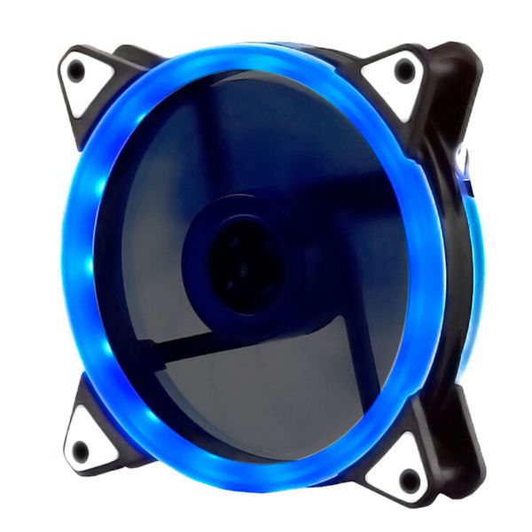 Кулер корпусной 12025 DC sleeve fan 3pin + 4pin - 120*120*25мм, 12V, 1100об/мин, Blue, двухсторонний SRHX-15LED-Blue фото