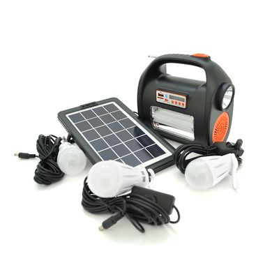 Переносний ліхтар RT909BT+Solar, 1+1 режим, Радіо+ Bluetooth колонка, вбудований аккум, 3 лампочки 3W, USB вихід, Black/Orange RT909BT+ фото