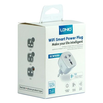 Смарт Розетка WiFI Smart Power Plug LDNIO SCW1050 М'ят.упак. ЦУ-00043037 фото