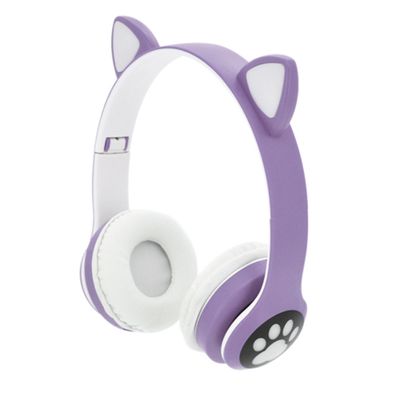 Бездротові навушники Bluetooth Cat Ear YR-28 Led, Purple YR-28Pe фото