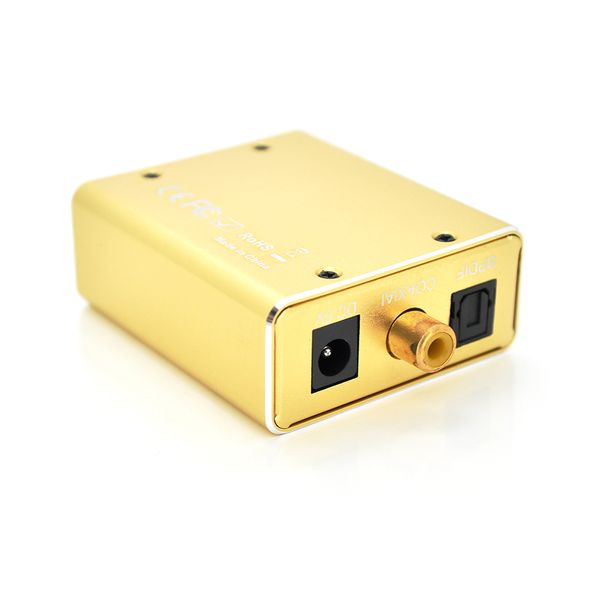 Активний конвертер VEGGIEG F101 з цифрового (SPDIF) в аналоговий (RCA) аудіо сигнал, Gold F101 фото