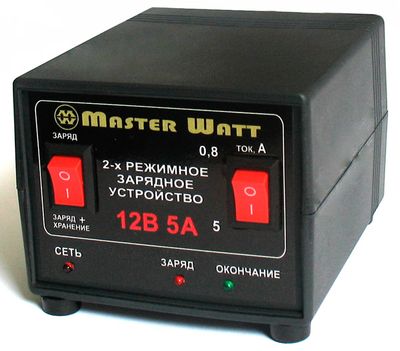 Автоматическое ЗУ для аккумулятора MW-AZU12-5A 12V (4.5-100Ah) (MF,WET,AGM,GEL), 180-245V, Ток заряда режим-0,8А/5А, крокодилы в комплекте MW-AZU12-5A фото