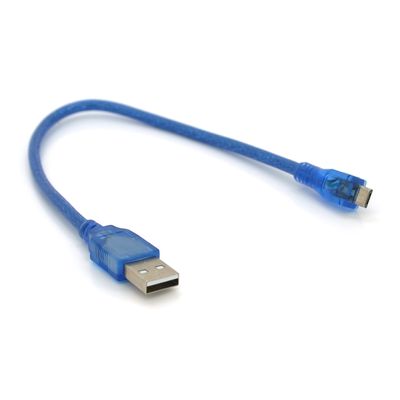 Кабель USB 2.0 (AM/Miсro 5 pin) 0,3м, прозрачный синий, Пакет YT-AM/Mc-0.3B фото