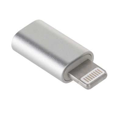 Переходник Lighting(M) => Micro-USB(F), Silver, OEM Lighting(M)/Micro (F)S фото
