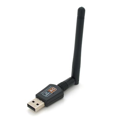 Бездротовий мережний адаптер Wi-Fi-USB Merlion LV-UAC08, RTL8811CU, з антеною 20см, 802.11 a/b/g/n, 600MB, 2.4 GHz, Blister Q50 LV-UAC08-RTL8811CU фото