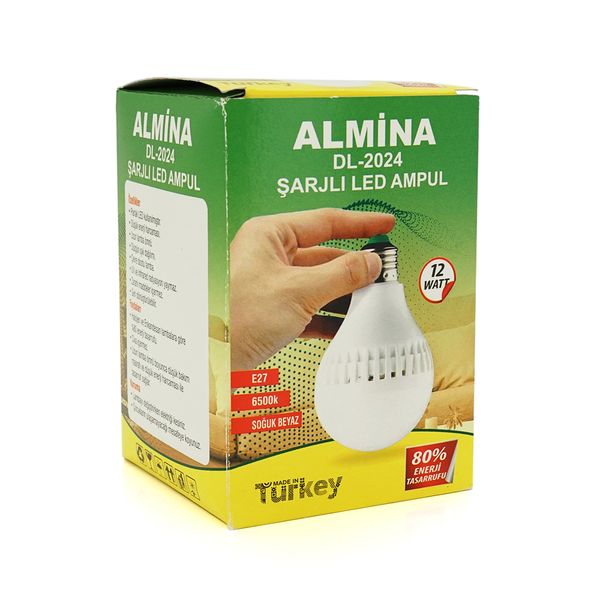 Лампочка з вбудованим акумулятором ALMINA DL-2024, 12W, вбудований акумулятор 2200mAh, Box DL-2024 фото