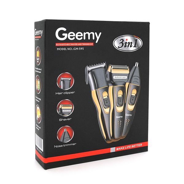Машинка для стрижки волосся Gemei GM-595, 3 в 1(бритва+тример+стрижка), Box GM-595 фото