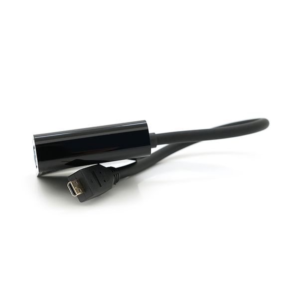 Конвертер micro HDMI (тато) на VGA (мама) 30cm, Black, 4K / 2K, Пакет YT-C-mcHDMI(M)/VGA(F)-B фото