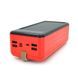 Power bank KKD-10W 100000 mAh Solar, flashlight, Input: 5V/2.1A(MicroUSB, TypeC, Lightning), Output: 5V /2.1A(4xUSB), plastic, Red, BOX KKD-10W-R фото 1