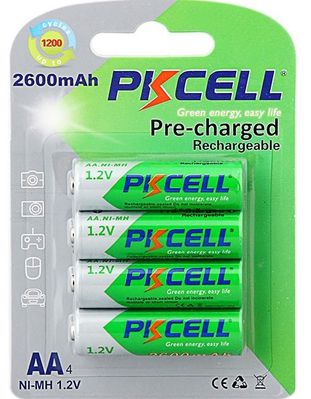 Аккумулятор PKCELL 1.2V AA 2600mAh NiMH Already Charged, 4 штуки в блистере цена за блистер, Q12 PC/AA2600-4BA фото
