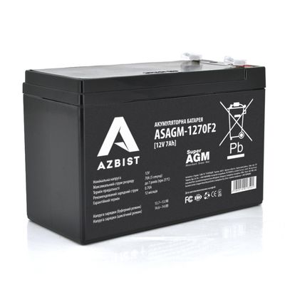 Аккумулятор AZBIST Super AGM ASAGM-1270F2, Black Case, 12V 7.0Ah (151 х 65 х 94 (100)) Q10 ASAGM-1270F2 фото