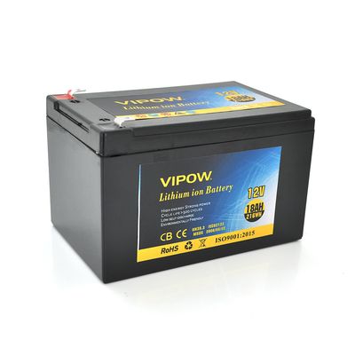 Аккумуляторная батарея литиевая Vipow 12V18Ah с элементами Li-ion 18650 со встроенной ВМS платой, (3S9P) (151х99х99)мм VP-12180LI фото