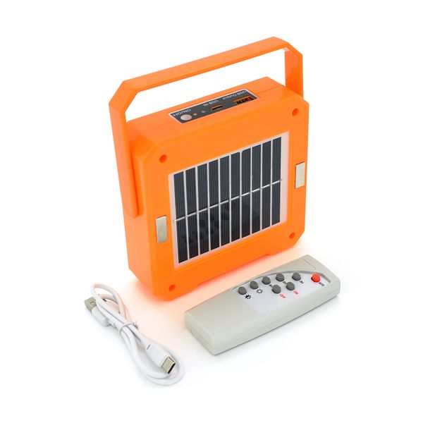 Фонарь переносной RD-C096+Solar+пульт, 4 режима, встроенный аккум, корпус прочный пластмасс, магнит, USB кабель, Box RD-C096+S фото
