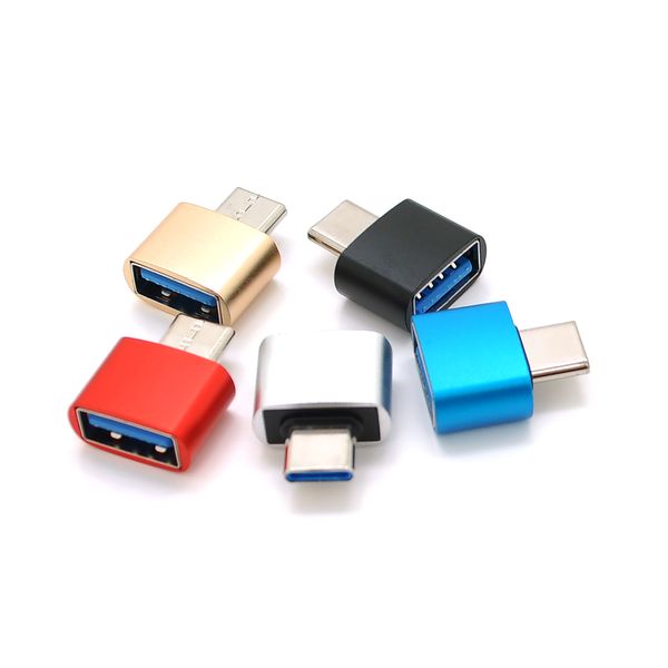 Переходник USB3.0(AF) OTG => Type-C(M), Mix color, OEM YT-T-Type-C(M) - USB(F) фото