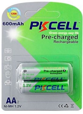 Аккумулятор PKCELL 1.2V AA 600mAh NiMH Already Charged, 2 штуки в блистере цена за блистер, Q12 PC/AA600-2BA фото