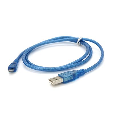 Кабель USB 2.0 (AM / Місго 5 pin) 1м, прозорий синій, Пакет, Q250 YT-AM/Mc-1B фото
